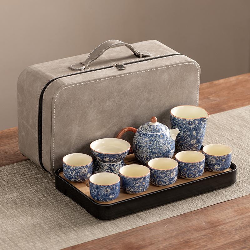 Dragon Egg Teapot Huang Ru Kiln Travel Kung Fu Tea Set Household Portable Teacup Teapot Light Luxury Business Gifts