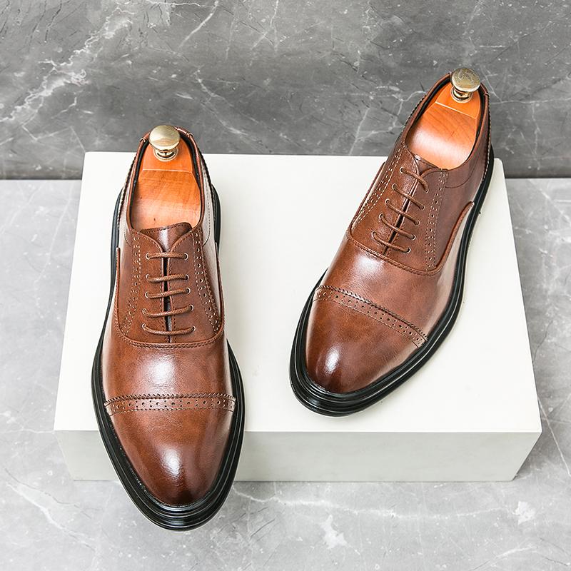 

Новые черные мужские туфли дерби коричневые с круглым носком на шнуровке мужские вечерние туфли из искусственной кожи размер 38-46 мужские туфли для вечеринок 46 коричневый