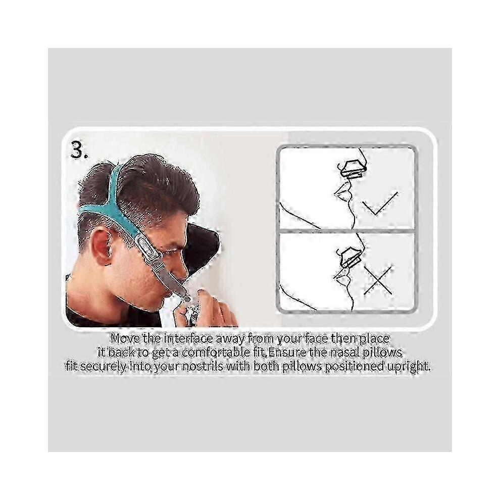 CPAP neseputeputetrekk med hodestropp for snorkereduksjon, Komfortabel passform, Størrelser S, M, L