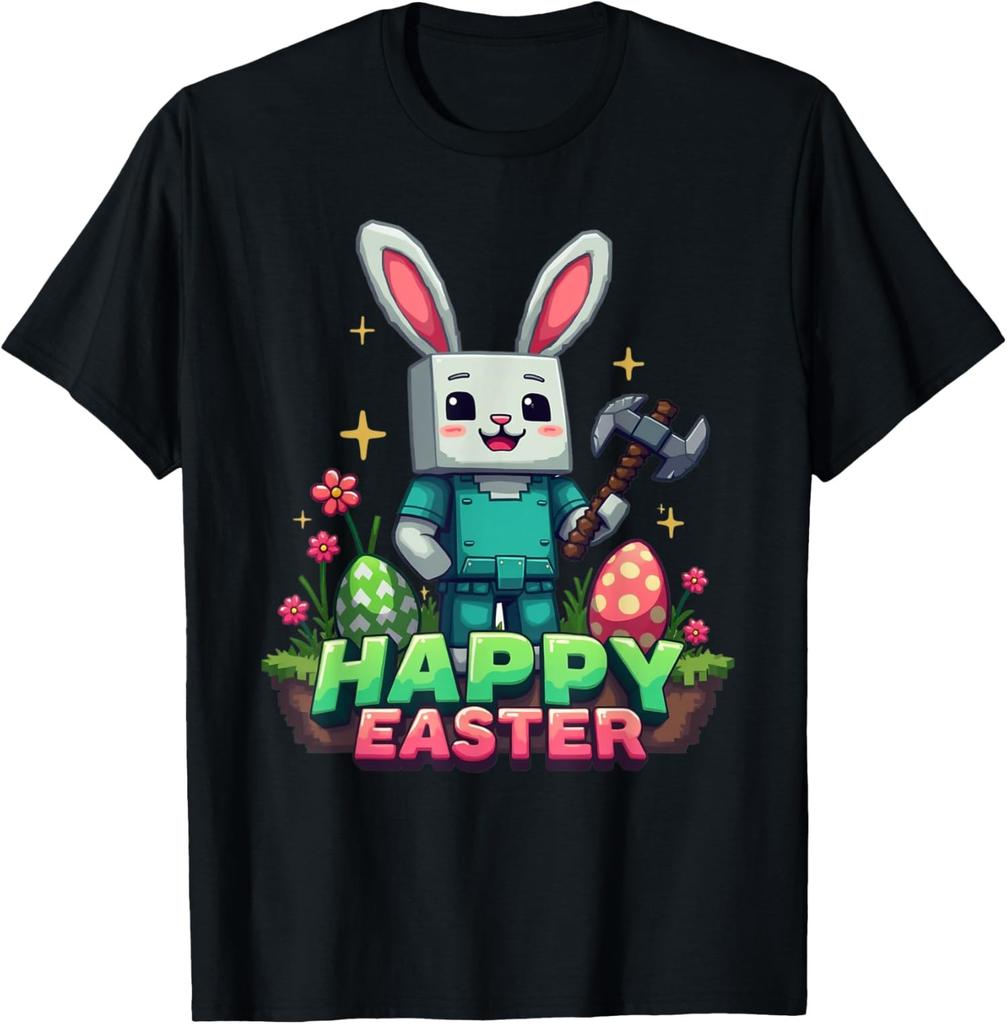Cute Easter Video Game Bunny Eggs Gaming Pixel Unisex T-Shirt