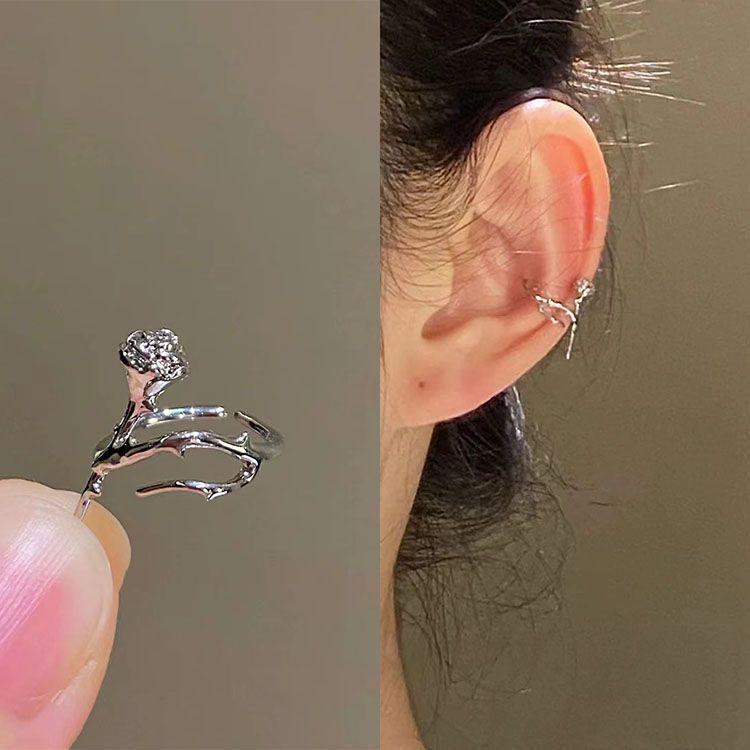 SUMMERSHOP Little Prince Rose Flower Ear Cuff Earrings