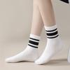 4 Pairs Kids Striped Mid Calf Socks Spring Autumn Versatile School Comfortable Cotton Childrens Hosiery