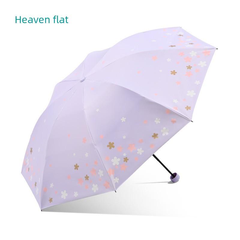 Paradise Umbrella Sun Protection UV Protection Sun Umbrella Sun Umbrella Light Small Portable Folding Umbrella Women Dual-Use Student