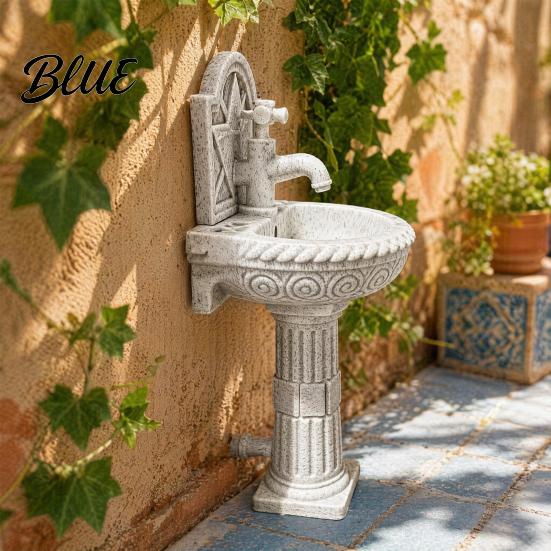Cabin Scenery Miniature Pedestal Round Sink Vintage Model Decor Bathroom Roman Column Retro Style Dollhouse Furniture Accessory Wash Basin