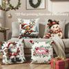 Christmas Cute Pillow Covers Pattern Cushion Cover Suitable for Sofa Bedroom Car Pillow Cover