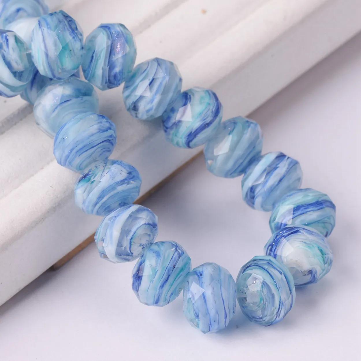 

10 шт. 12x8 мм рондель граненый непрозрачный лэмпворк стекло свободные разделительные бусины для изготовления ювелирных изделий DIY поделки фурнитура 12x8mm-10pcs