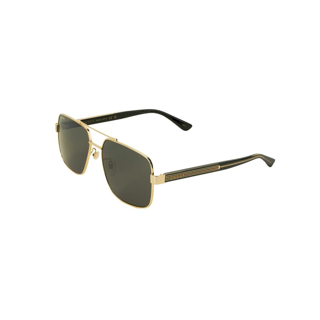 Gucci Serie de Manualidades Esmaltadas Web Excellence Gafas de Sol Cuadradas de Caballero Gafas de Sol para Hombre Negro Oro GG0529S-001