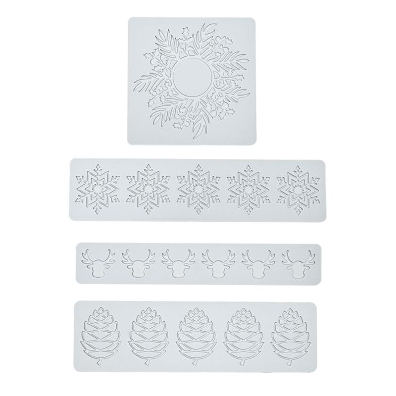 Silicone Lace Mats Molds Cake Decorating Molds Christmas Theme Dessert Plating Silicone Mold Cake Decorating Accessories