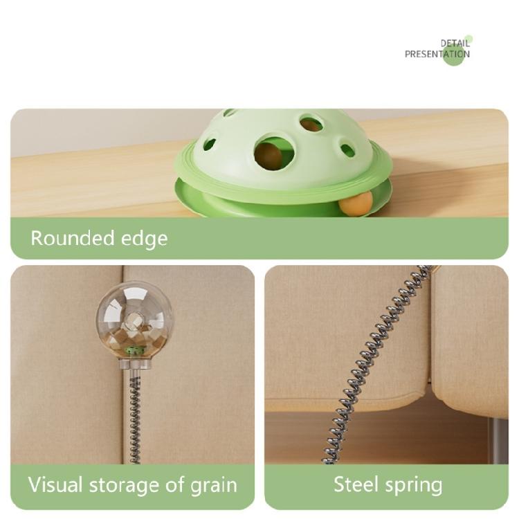 Interactive Cats Toy Slow Feeder with Teasing Track Balls Base Table Tennis