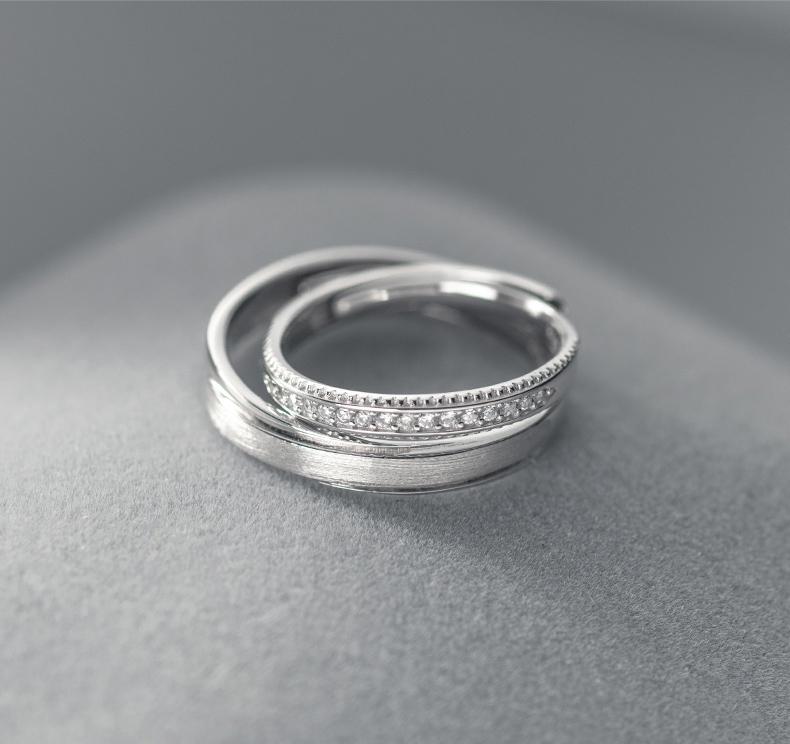 Modian 925 Sterling Silber Cassic Frosted Trendy Lovers Paar Ring für Frauen Statement Hochzeit Verlobung Edlen Schmuck Geschenke