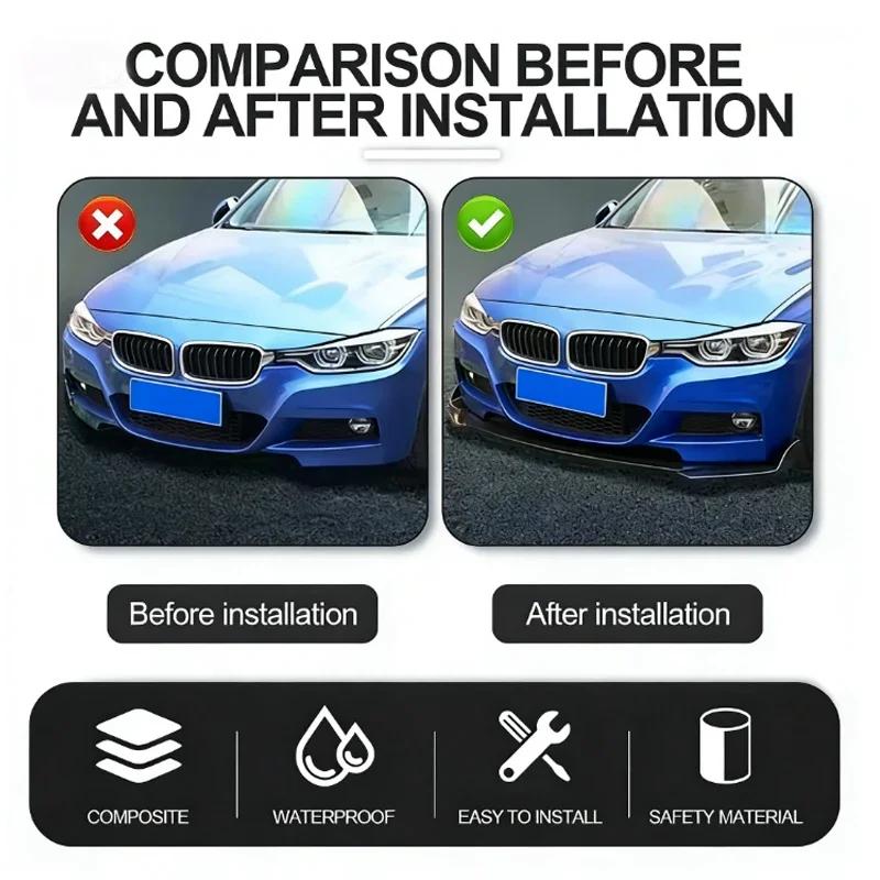 5Pcs ABS Material Universal Car Front Bumper Separator Bumper Lip Body Kit Duck Lip Separator For Subaru BRZ Car Accessories