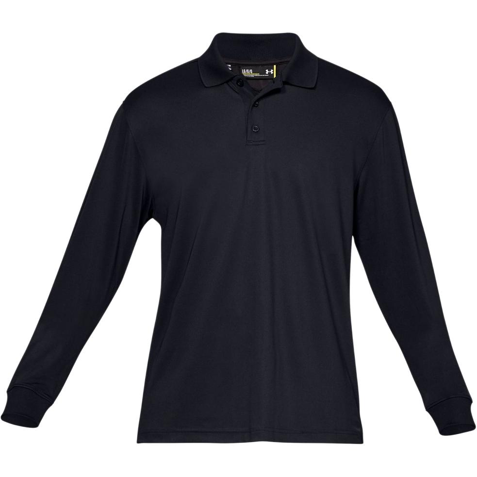 Under Armour Moisture Wicking Logo Pattern Long Sleeve Polo Shirt Men tops 1279637-001 S