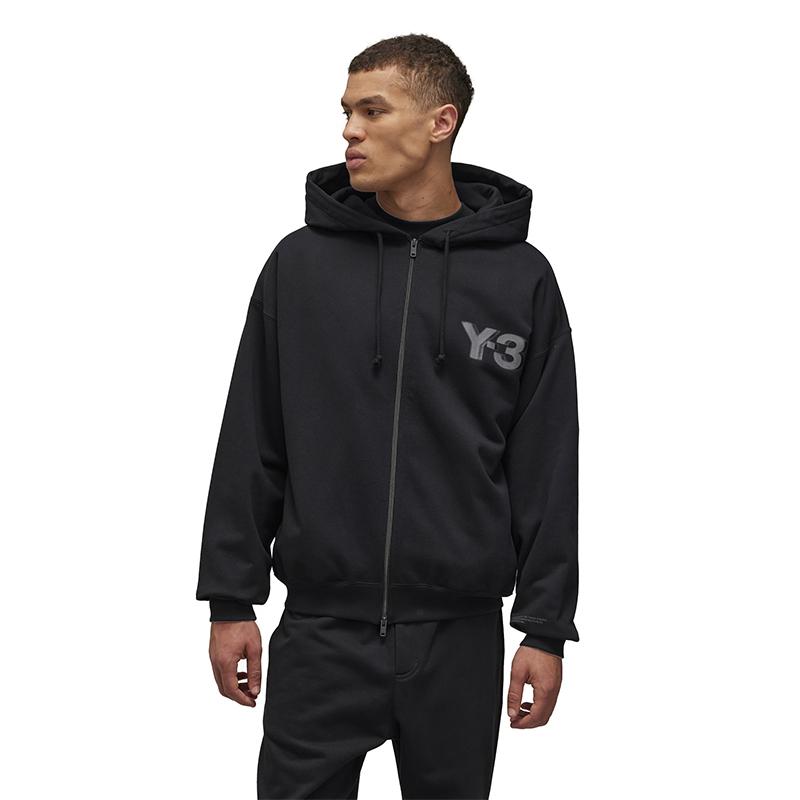 Y-3 Логотип Толстовка на молнии Удобная Толстовка Унисекс толстовки Черный 51-JE9278 XS