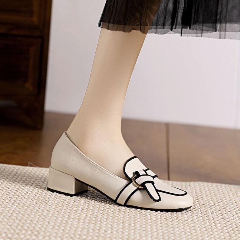 Retro With Medium Heels Square Toe Woman Pumps Spring and Autumn High Quality Quick Delivery Y2k On Promotion 39 Shoes for Women
