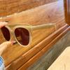 Retro White Sunglasses Women's Round Frame Sunglasses Advanced Polarizer
