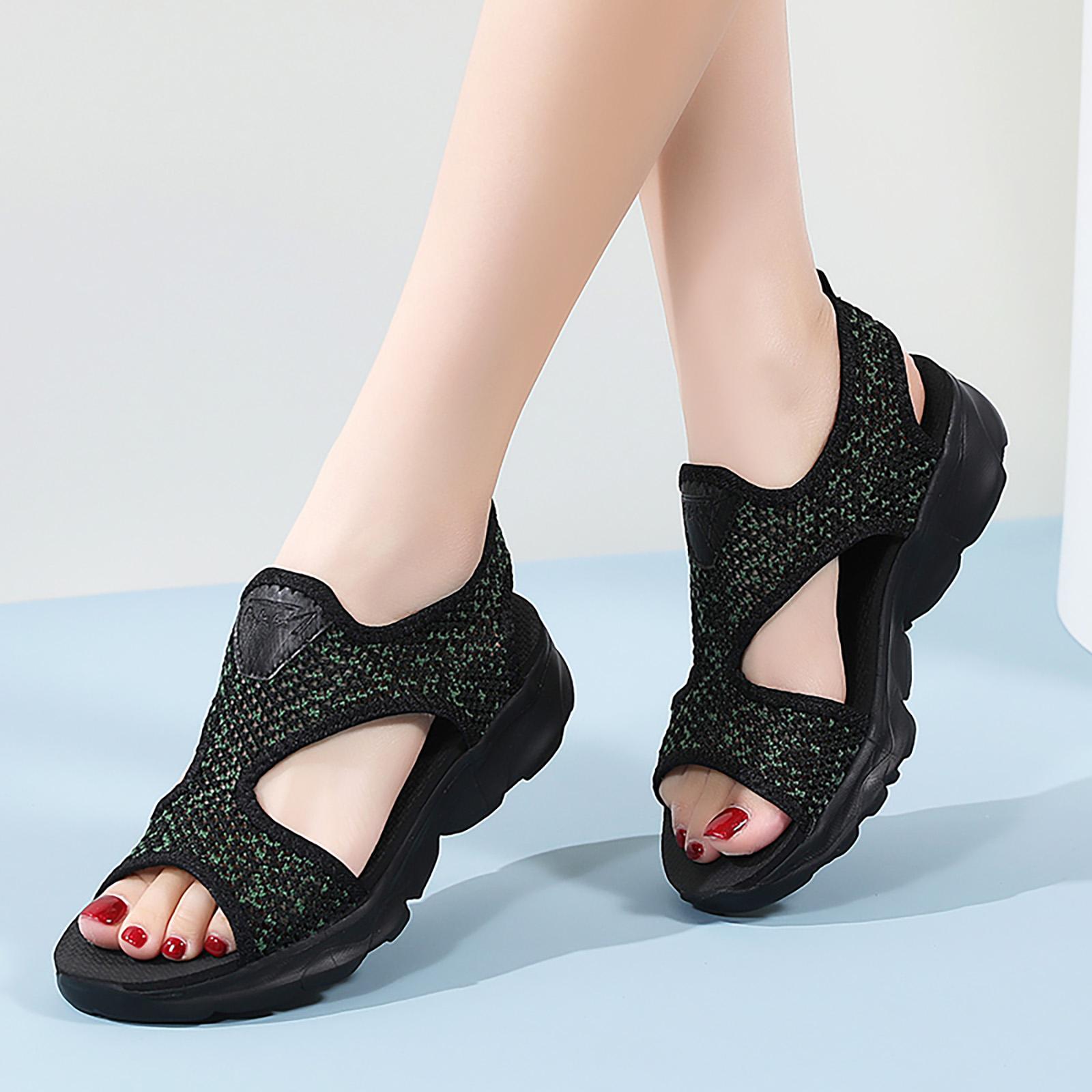 

Женские спортивные сандалии Slip on, летние, сетчатые, пляжные, с эластичной резинкой, спортивные, повседневные, с открытым носком, прозрачные, женские, летние 37