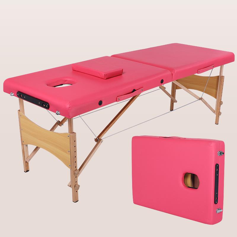 Adjustable Portable Solid Wood Beauty Bed for Massage & Physiotherapy