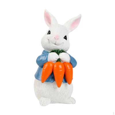 Bunny Figurine for Easter, Rabbit Sculpture Tabletop Decoration
