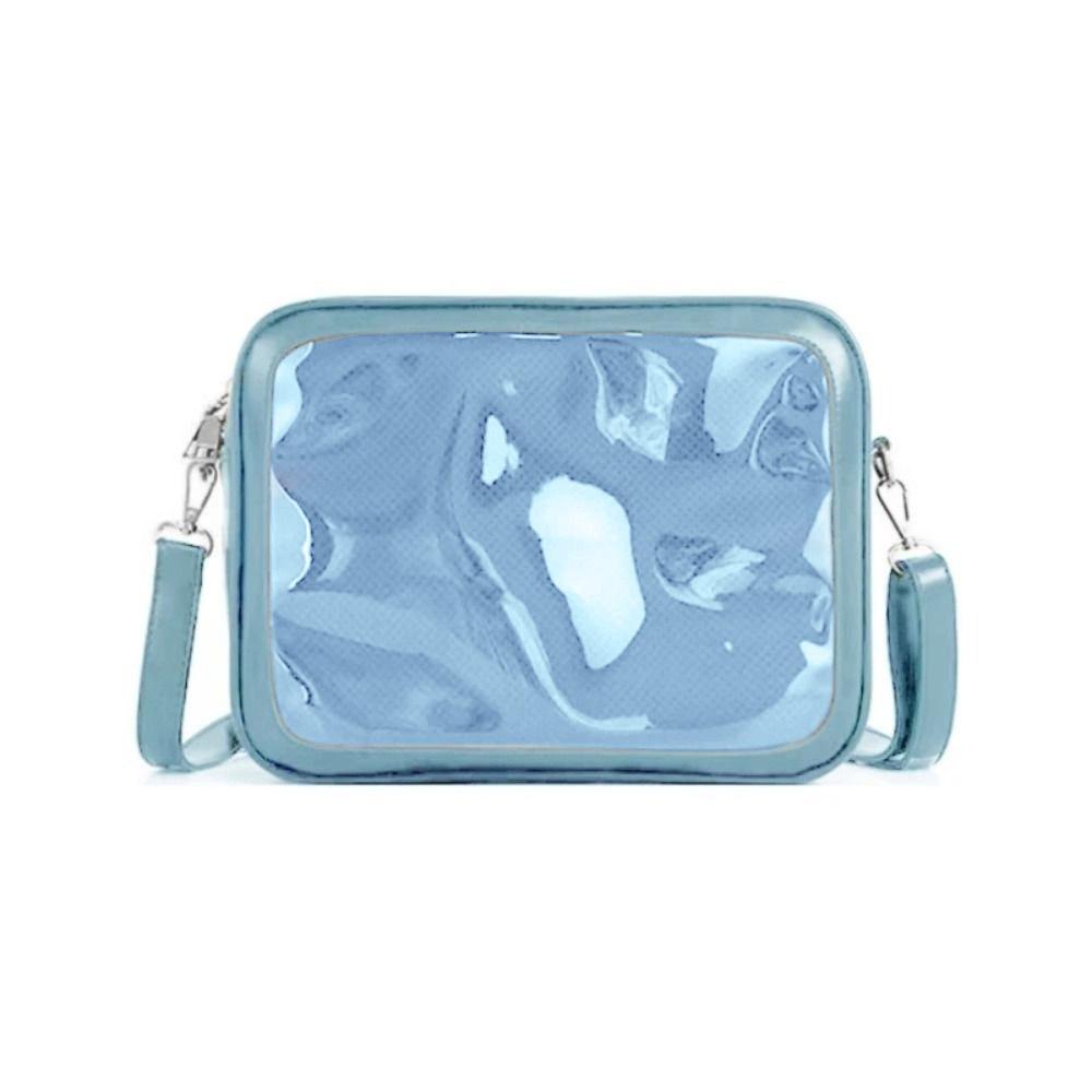 PU Solid Color Itabag Zipper Bag Shoulder Bag Casual Transparent Bags  Women