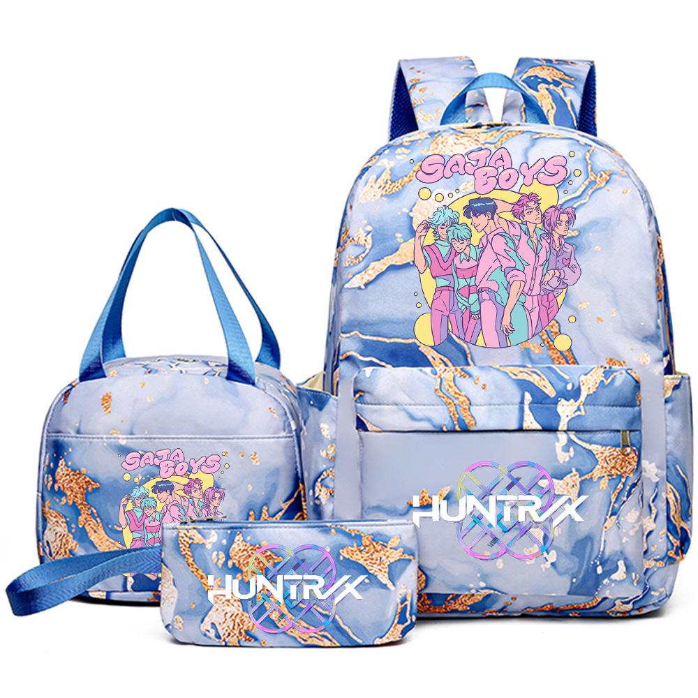 

3Pcs/set Anime K-pop Printed Backpack with Handbag Pencil Case for Teenager Student Girl Boy Bookbag Waterproof Travel Bag Kid Gift Mochila