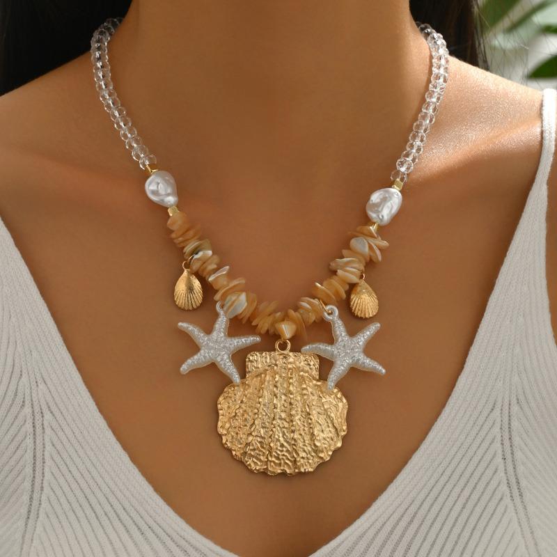 Necklace Bohemian Shell Necklace Summer Seaside Accessories Versatile Pearl Pendant Clavicle Jewelry