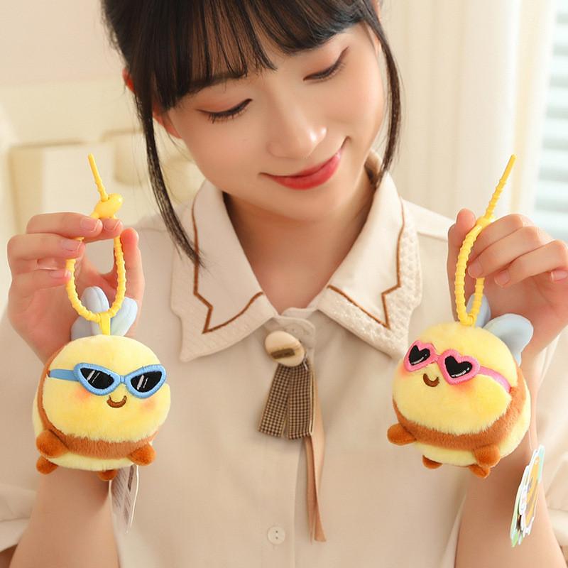 Snot Cartoon Cute Bear Bee Plush Toy Pendant Girl Bags Key Gifts Decoration