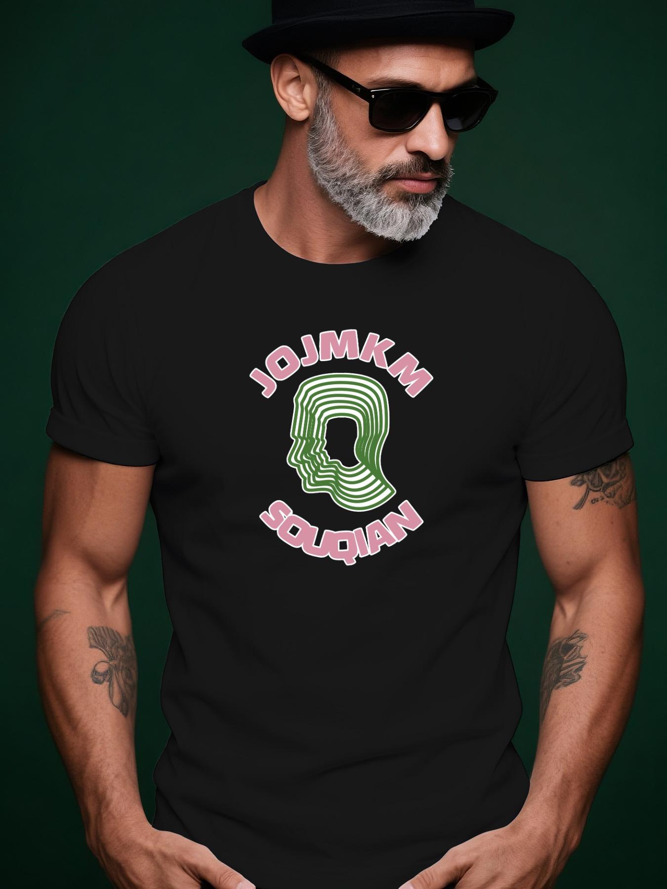 JOJMKM Abstract Head Graphic Tshirt - Casual Summer Crew ... L
