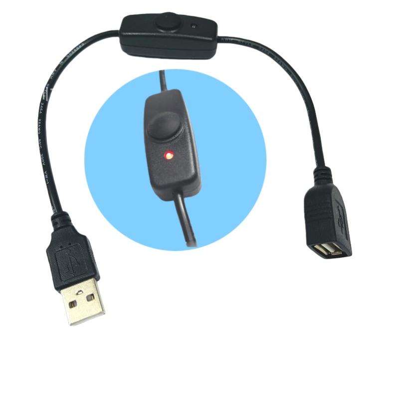 1Pcs Usb Extension Cable With On Off Switch Led Indicator For Raspberry Pi Pc Usb Fan Led Lamp Data Sync Usb 2.0 Extender Cord