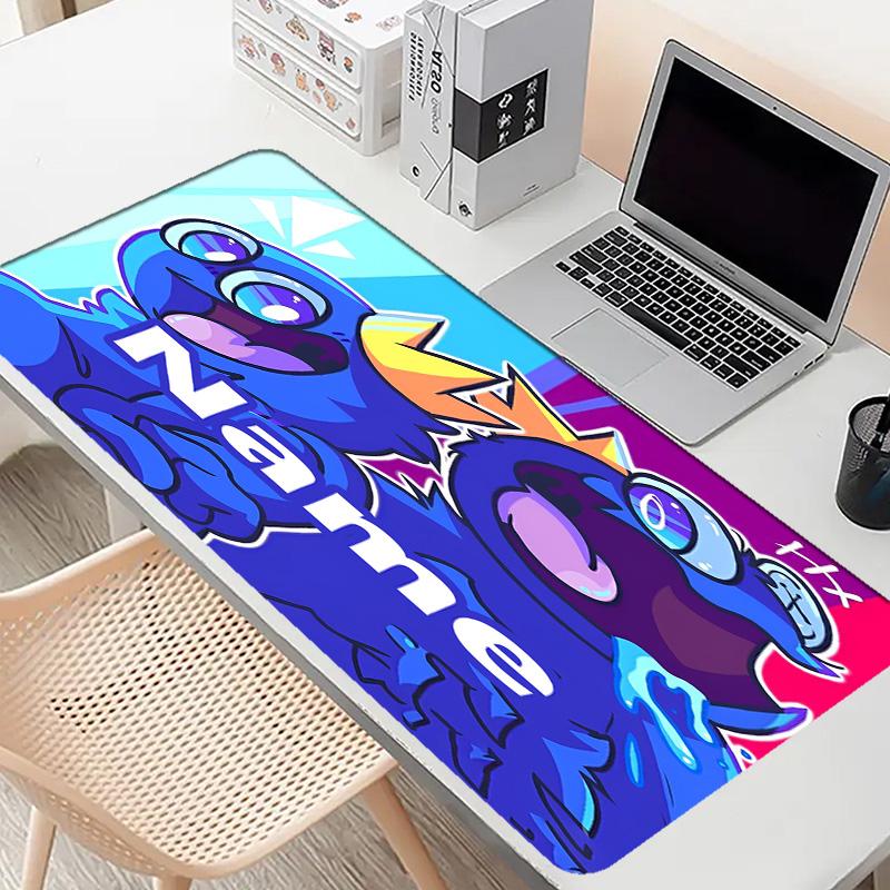 Custom Name Personalized Game Rainbow Friends Pattern Mousepad, Laptop PC Desk Mat, Decorative Desk Mat for Home Keyboard Pad Gift
