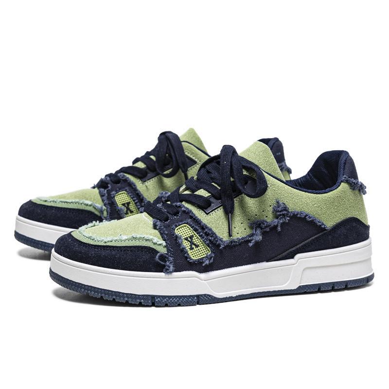 Color Matching Low-top Lace-up Student Board Shoes New Breathable Trend Casual Single Shoes Spring and Autumn Youth Outdoor Couple Shoes