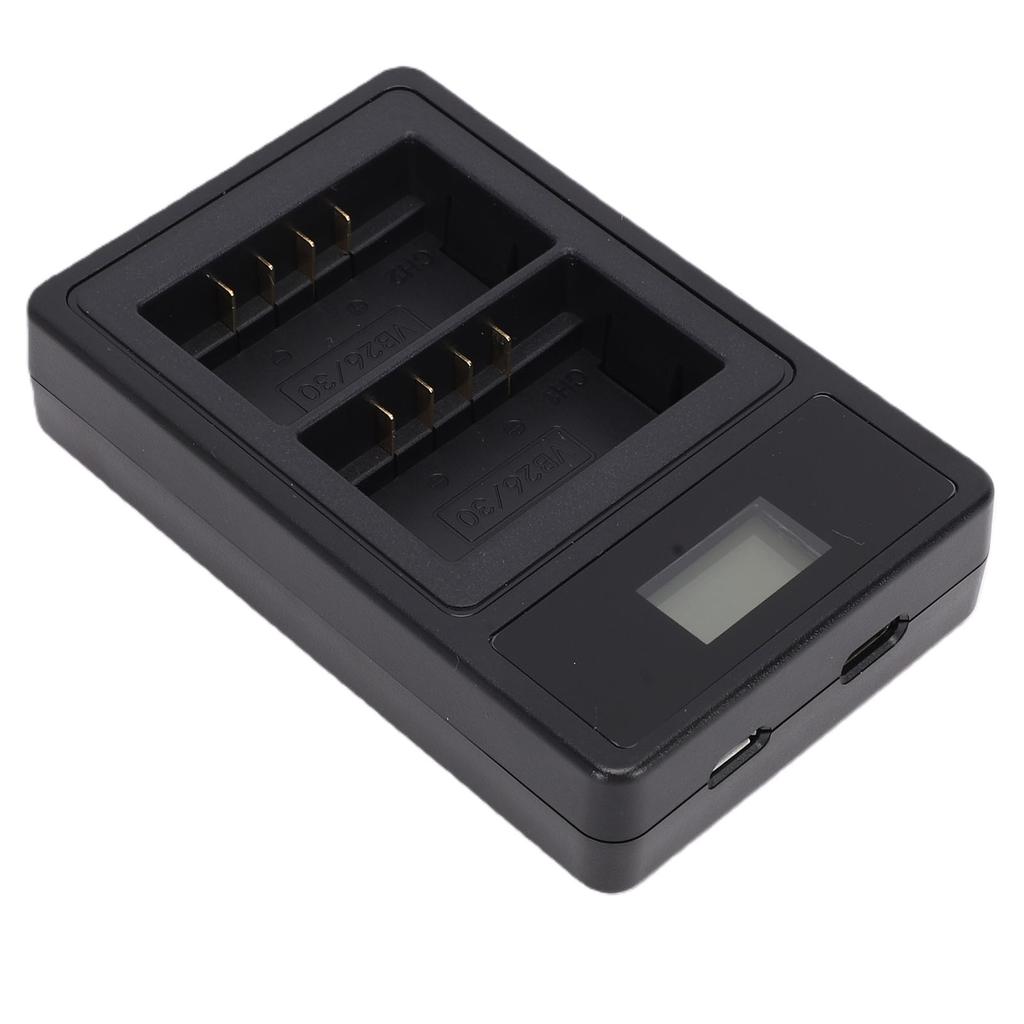 Camera Flash Charger Fit for VB26 VB26B VB30 Battery 5Wx2 Camera Flash Dual Battery Fast Charger with Smart Display