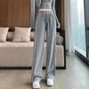 2025 Plus Size Striped Wide-Leg High-Waist Pants for Women - Summer Loose Drape Casual Long Trousers
