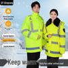 Reflektierender, regendichter Wintermantel der Highway Patrol mit dickem Futter für Outdoor-Wanderungen