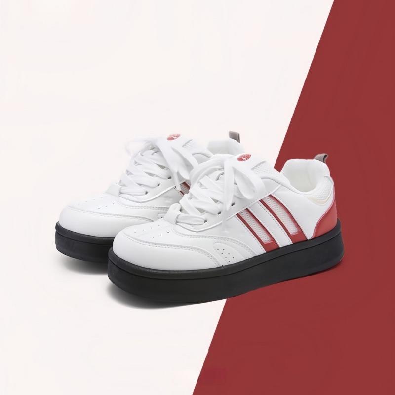 Leather Sneakers Thick Shoes Women's Shoes and A Versatile White Pair for Spring and Summer