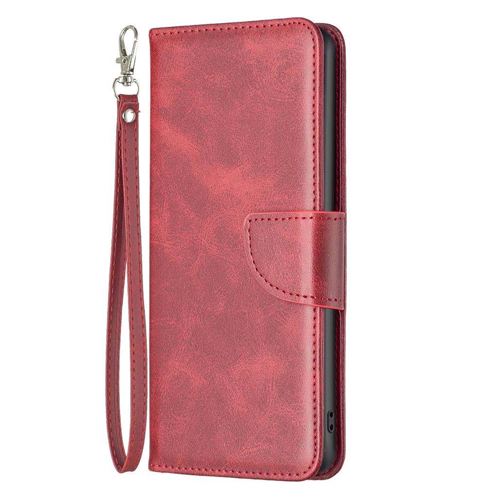 Handy Ständer Hülle für iPhone 15 Plus, Feinstrukturierte einfarbige PU Leder Brieftaschen Klapphülle
