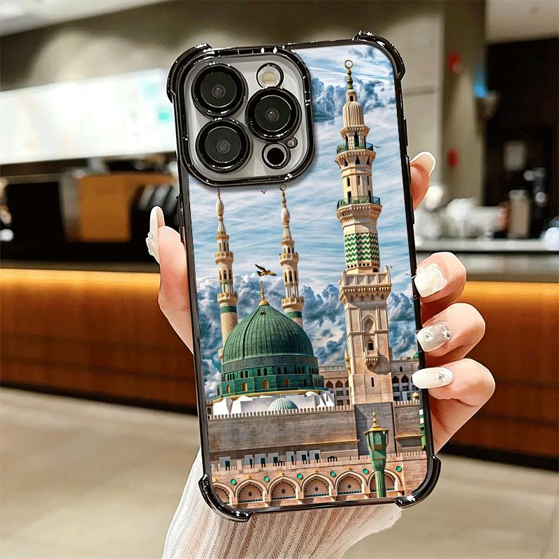 Islam Muslim Mosque Soft Phone Case For iPhone 15 16 17 Air 14 Pro Max 16E Plus 13 12 Mini Plating Anti-Fall Fundas