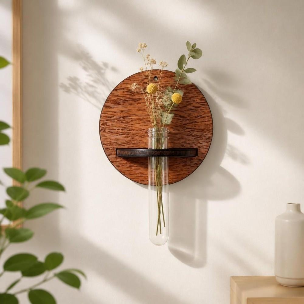 Home Ornaments Wall Mounted Planter Wooden Planter Holder Hydroponic Planter Shelf  Home Decor