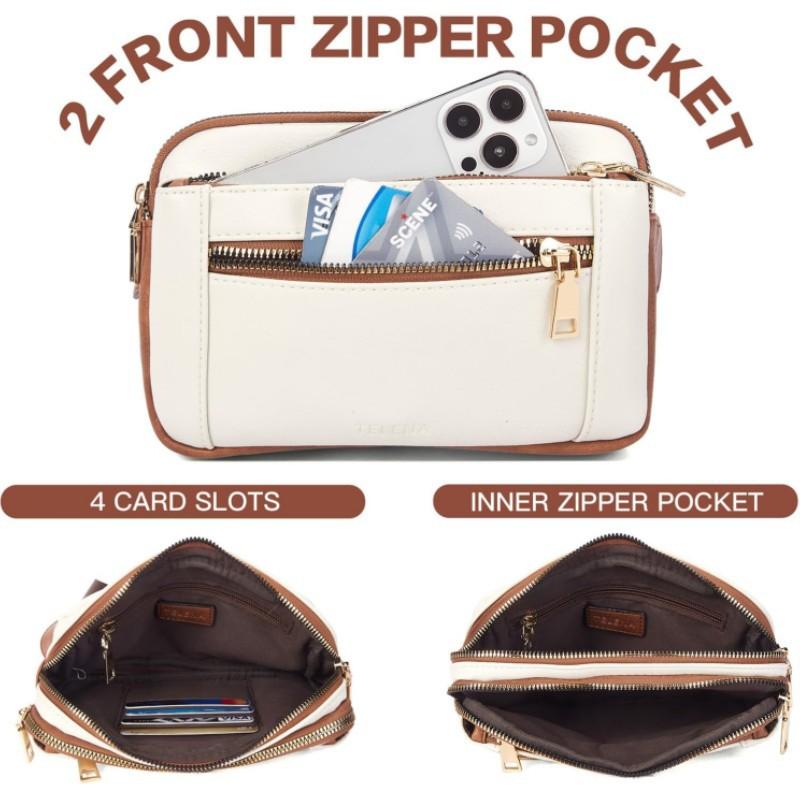 Dámský styl, Ledvinka, Více zipů, Praktická, Ramenní popruh, Crossbody hrudní taška, Sportovní ledvinka