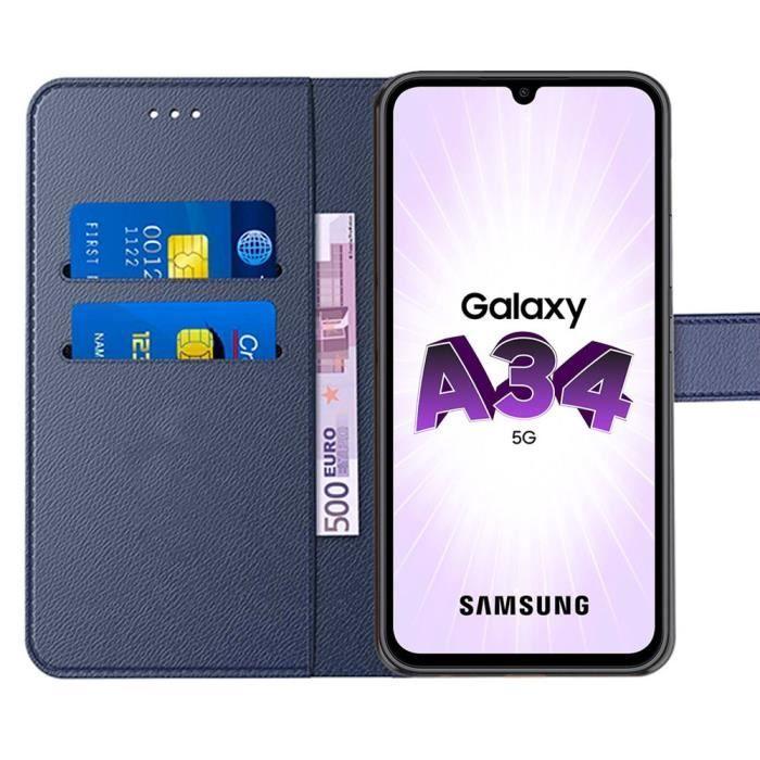 Coque - BOOLING - Samsung Galaxy A34 5G - Effet Cuir - Fermeture Magnétique - Semi-rigide