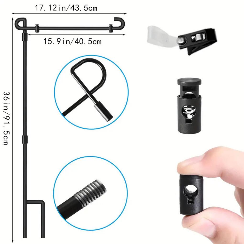 Outdoor Flagpole Stand with Windproof Spring Porch Flagpole Stand, Easy ll Small Festival Events, Gatherings