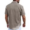 Summer New Men's Solid Color Lapel Short Sleeve Loose Breathable Business Casual Shirt