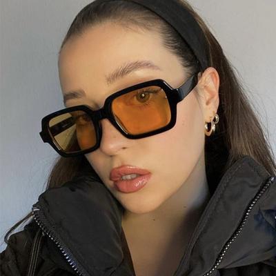 Trends Sunglasses Women Vintage Yellow Decoration Shades Retro Brand Sun Glasses Female Lady Square Designer