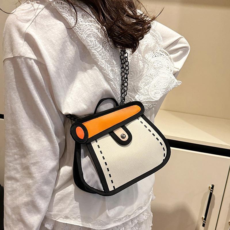 Women's Carto Niche Small Square Bag 2026 Summer New Style Shoulder Bump Bag Commuting Crossbody with Lg Chain