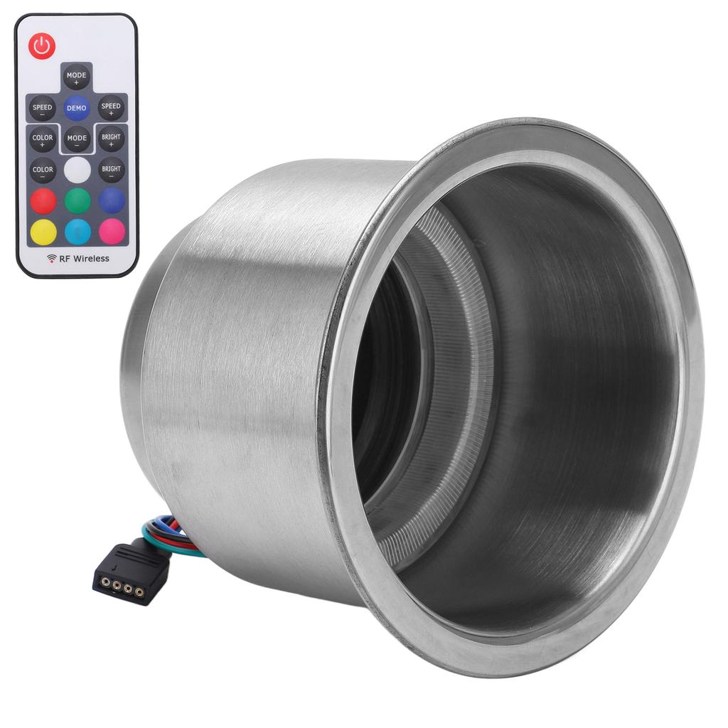 Boat Cup Drink Holder Stainless Steel Marine RGB Cup Holder Rack with Remote Control for Yacht RV Truck
