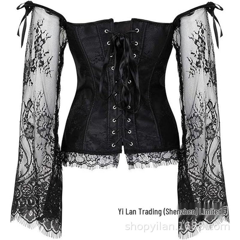 Festival Lace Corset One-Shoulder Evening Gown Top