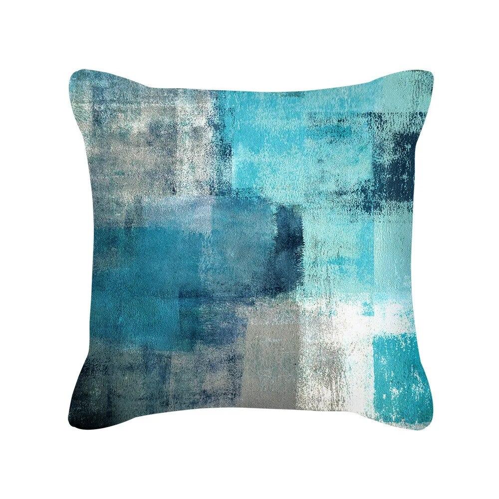 45x45cm Modern Abstract Art Blue Green Yellow Throw Pillow Cover Living Room Sofa Office Car Lumbar Cushion  Home Decor