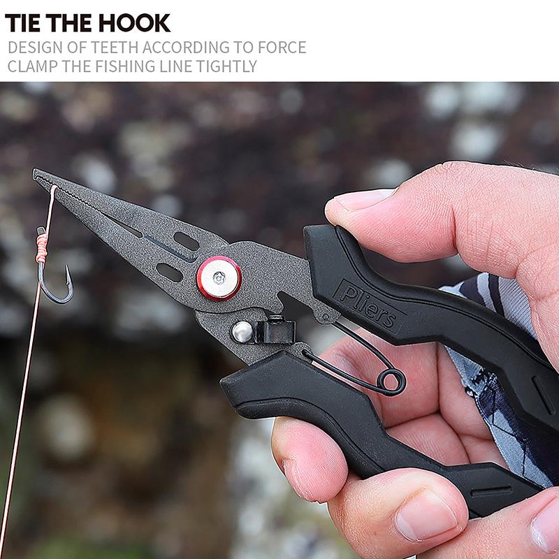 Stainless Steel Luya Pliers Multi-Functional Fish Control Device Anti-Rust Teflon Coating Small Mouth Fishing Pliers Cutting Lin