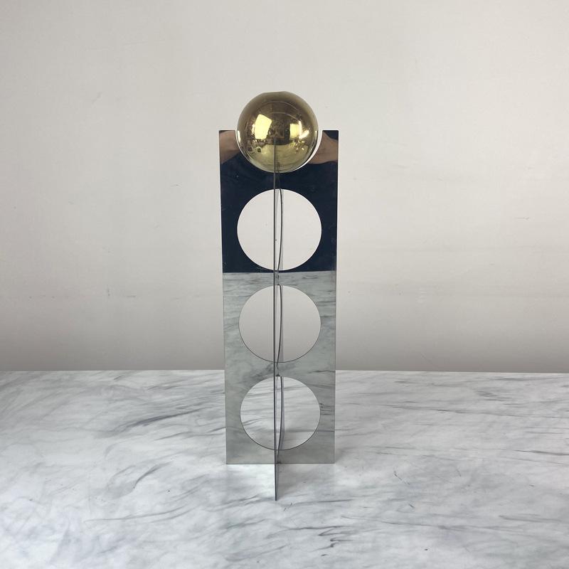 Simple Modern Geometric Three-dimensional Metal Entrance Hall Decoration Concentric Bracket Ball Ornaments Study Room Sample Tabletop Furnishings