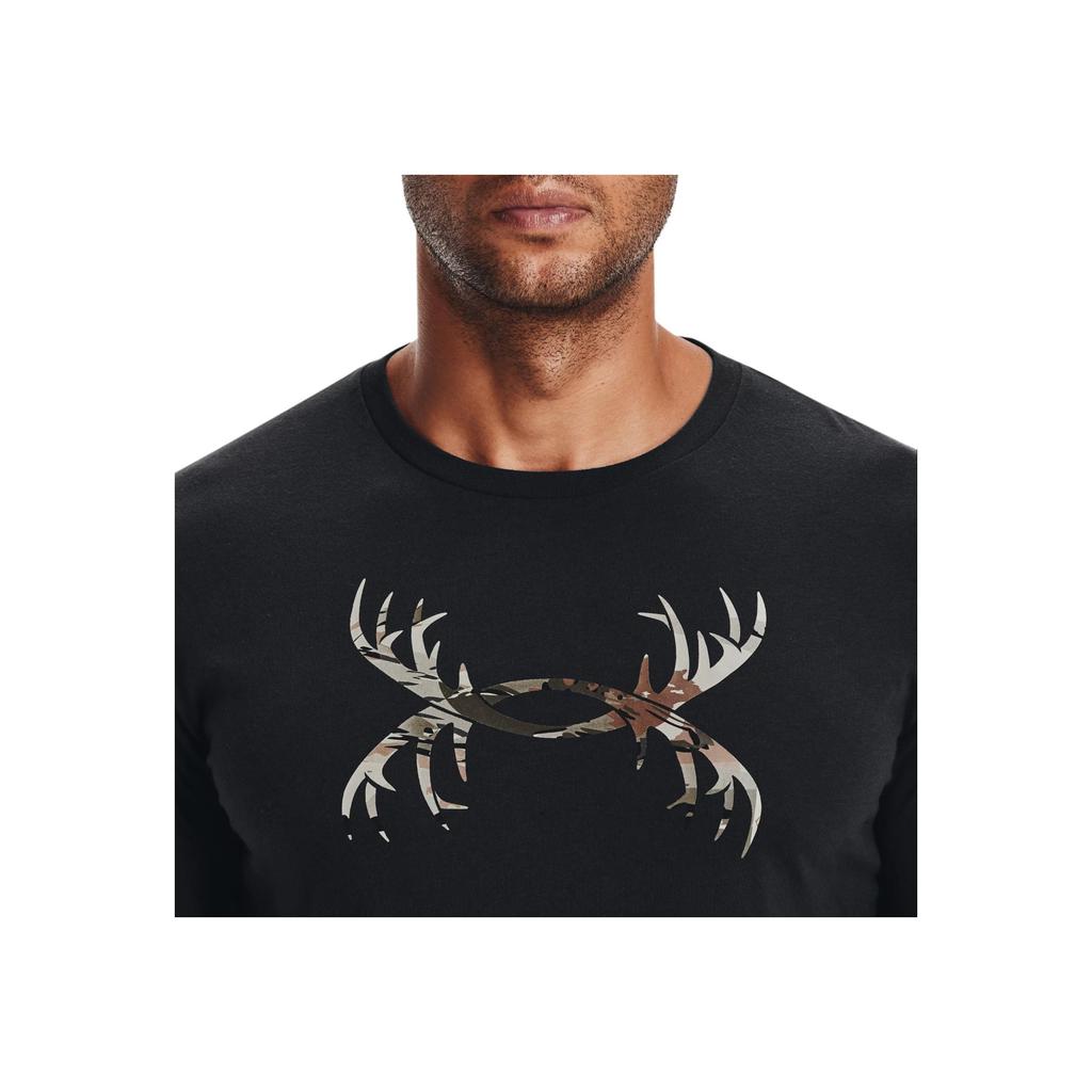 Under Armour Loose Fit Printed Crew Neck T-Shirt Men Tops Black 1366017-001