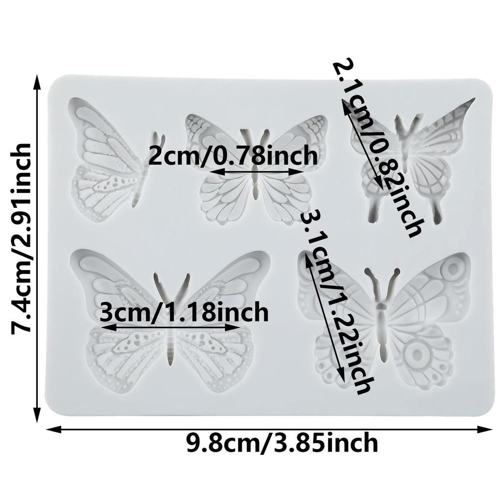 Butterfly Silicone Molds Butterfly Fondant Mold Cake Decorating Tools Cupcake Topper Chocolate Candy Craft Gum Paste Polymer Clay